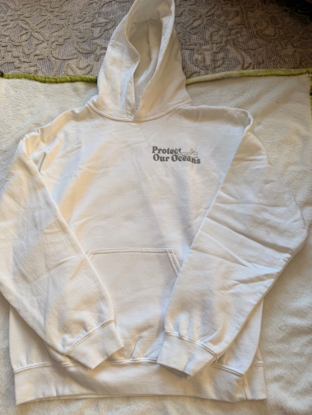 White "Protect Our Oceans" Hoodie